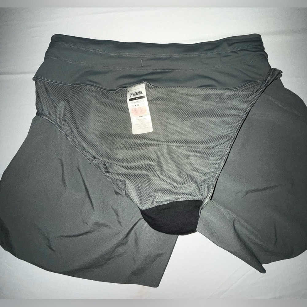 Gymshark Speed Shorts Charcoal Grey Built-in Knicker Adjustable Elastic Size M - Picture 8 of 13